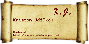 Kriston Jákob névjegykártya